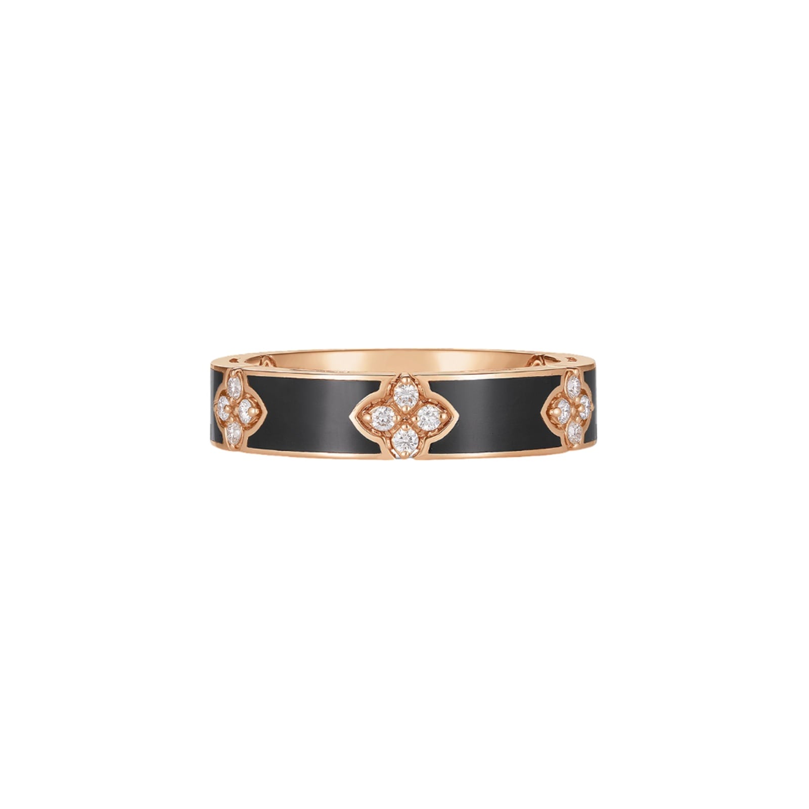 Roberto Coin 18K Rose Gold Love In Verona Diamond & Enamel Ring - Ring Size 6.5