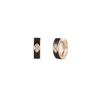 Roberto Coin 18K Rose Gold Love In Verona Diamond & Enamel Hoop Earrings