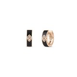 Roberto Coin 18K Rose Gold Love In Verona Diamond & Enamel Hoop Earrings