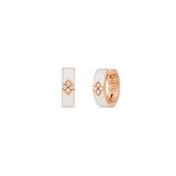 Roberto Coin 18K Rose Gold Love In Verona Diamond & White Enamel Hoop Earrings