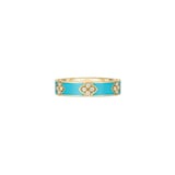 Roberto Coin 18K Yellow Gold Love In Verona Diamond & Turquoise Enamel Ring - Ring Size 6.5