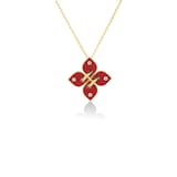 Roberto Coin 18K Yellow Gold Love In Verona Diamond & Coral Enamel Flower Necklace
