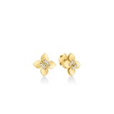 Roberto Coin 18K Yellow Gold Love In Verona Small Diamond Flower Stud Earrings