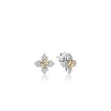 Roberto Coin 18K White Gold Love In Verona Pave Diamond Petite Flower Stud Earrings