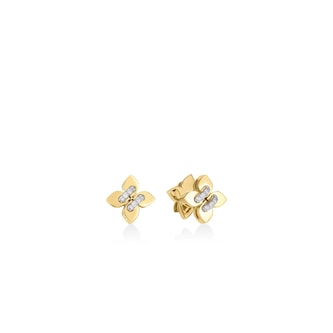 Roberto Coin 18K Yellow Gold Love In Verona Diamond Petite Flower Stud Earrings