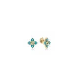 Roberto Coin 18K Yellow Gold Love In Verona Diamond & Turquoise Enamel Stud Earrings