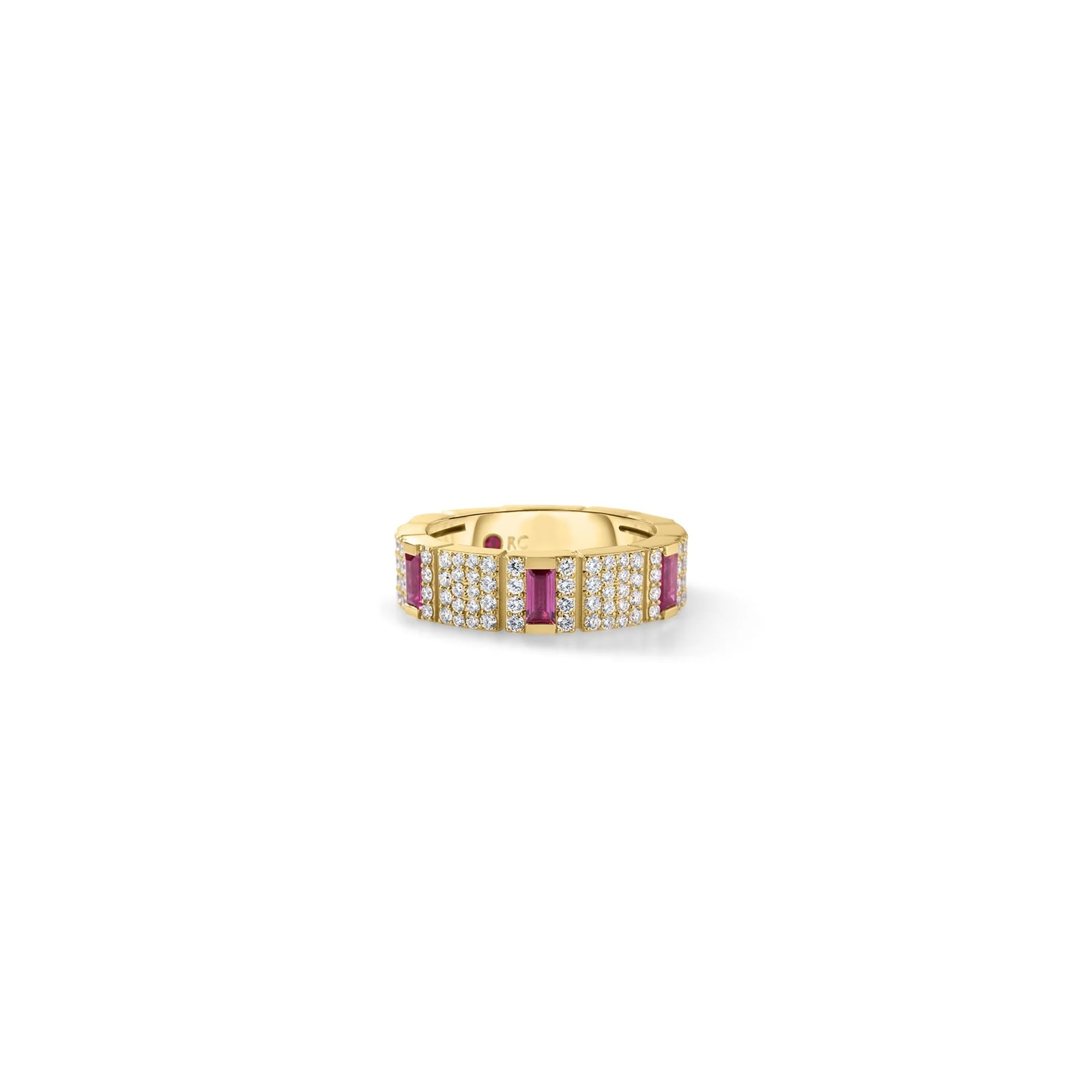 Roberto Coin 18K Yellow Gold Obelisco Diamond & Ruby Ring - Ring Size 7
