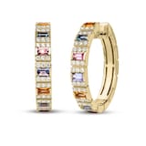 Roberto Coin 18K Yellow Gold Obelisco Diamond & Mixed Gemstone Hoop Earrings