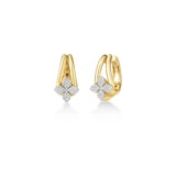 Roberto Coin 18K Yellow Gold Love In Verona Diamond Double Row Flower Hoop Earrings