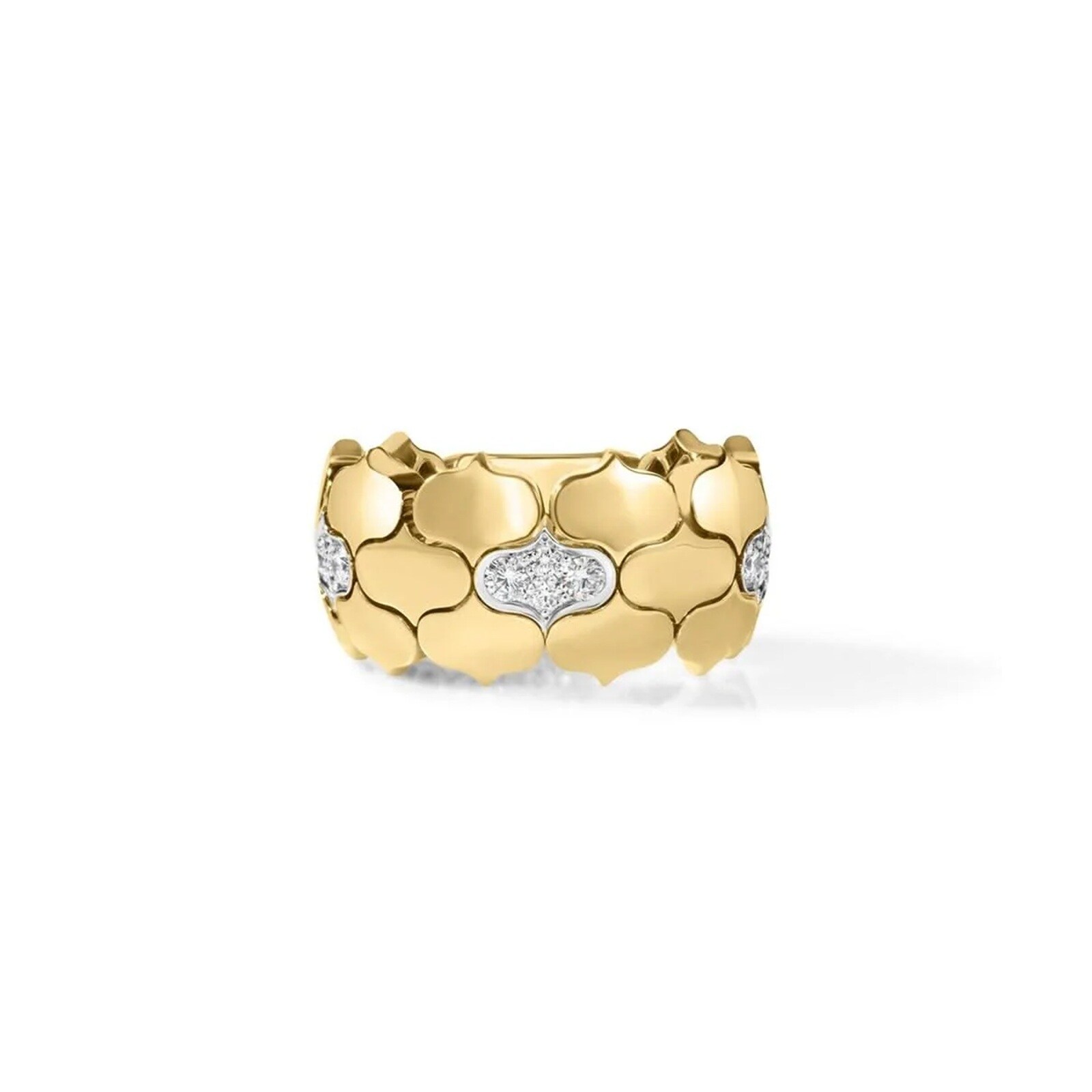 Roberto Coin 18K Yellow Gold Cobra Diamond Flex Ring - Ring Size 7
