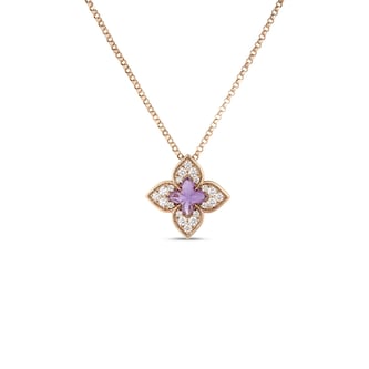 Roberto Coin 18K Rose Gold Venetian Princess Carnival Diamond & Amethyst Necklace