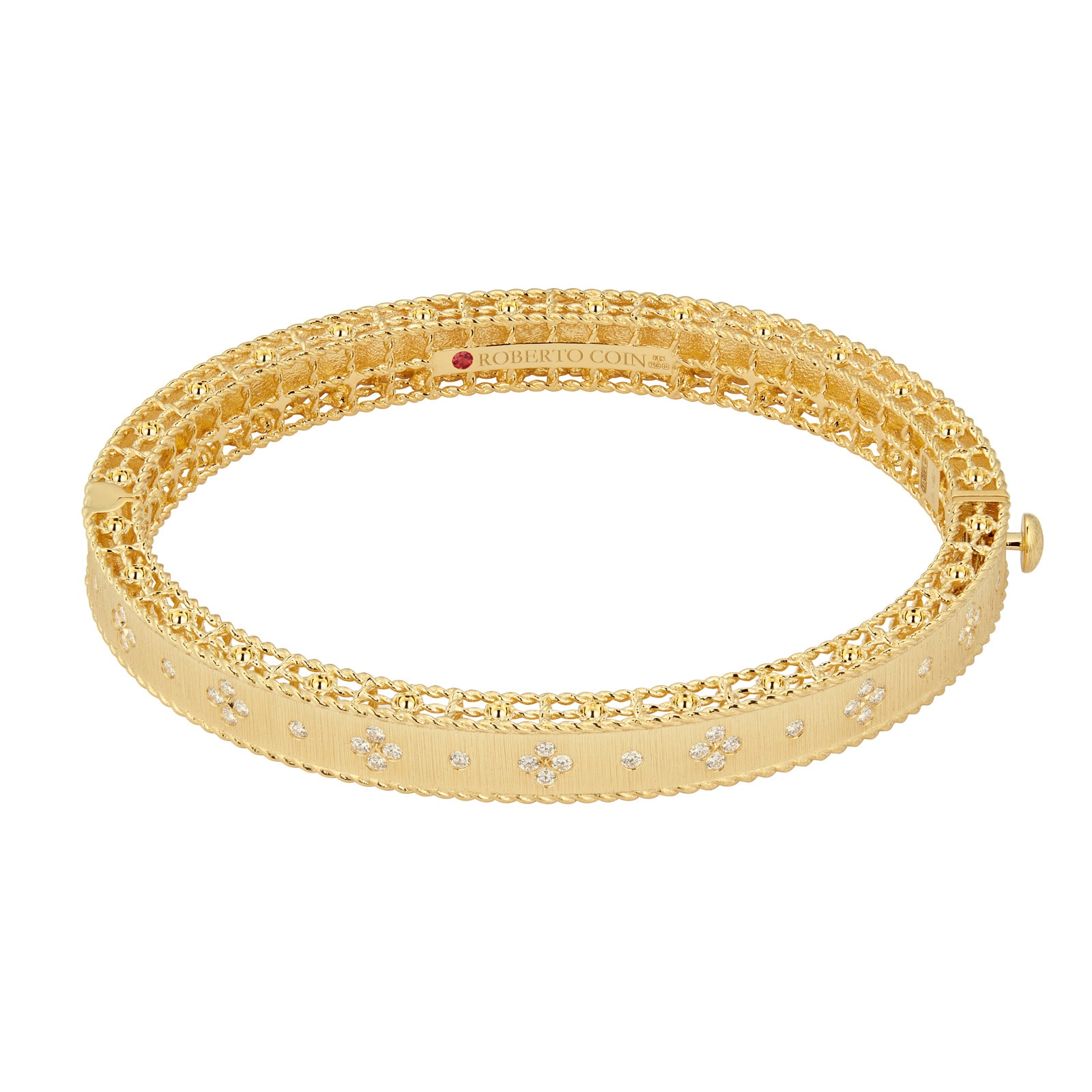 Roberto Coin Venetian Princess 18ct Yellow Gold 0.50ct Diamond Bangle - Size Petite Roberto Coin Venetian Princess 18ct Yellow Gold 0.50ct Diamond Bangle - Size Petite