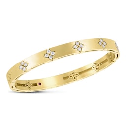 37524583 - Love In Verona 18ct Yellow Gold 0.48ct Diamond Bangle - Size Petite