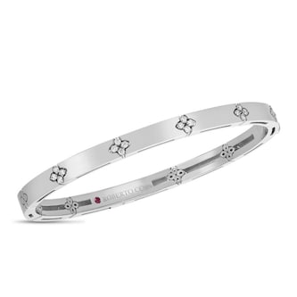 Roberto Coin Love In Verona 18ct White Gold 0.19ct Diamond Bangle - Size Medium