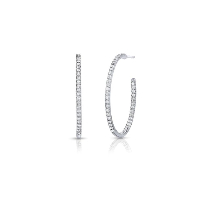 Roberto Coin 18K White Gold The Perfect Diamond Hoop® Large Hoop Earrings