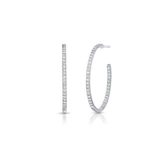 Roberto Coin 18K White Gold The Perfect Diamond Hoop® Large Hoop Earrings