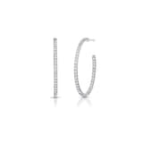 Roberto Coin 18K White Gold The Perfect Diamond Hoop® Large Hoop Earrings