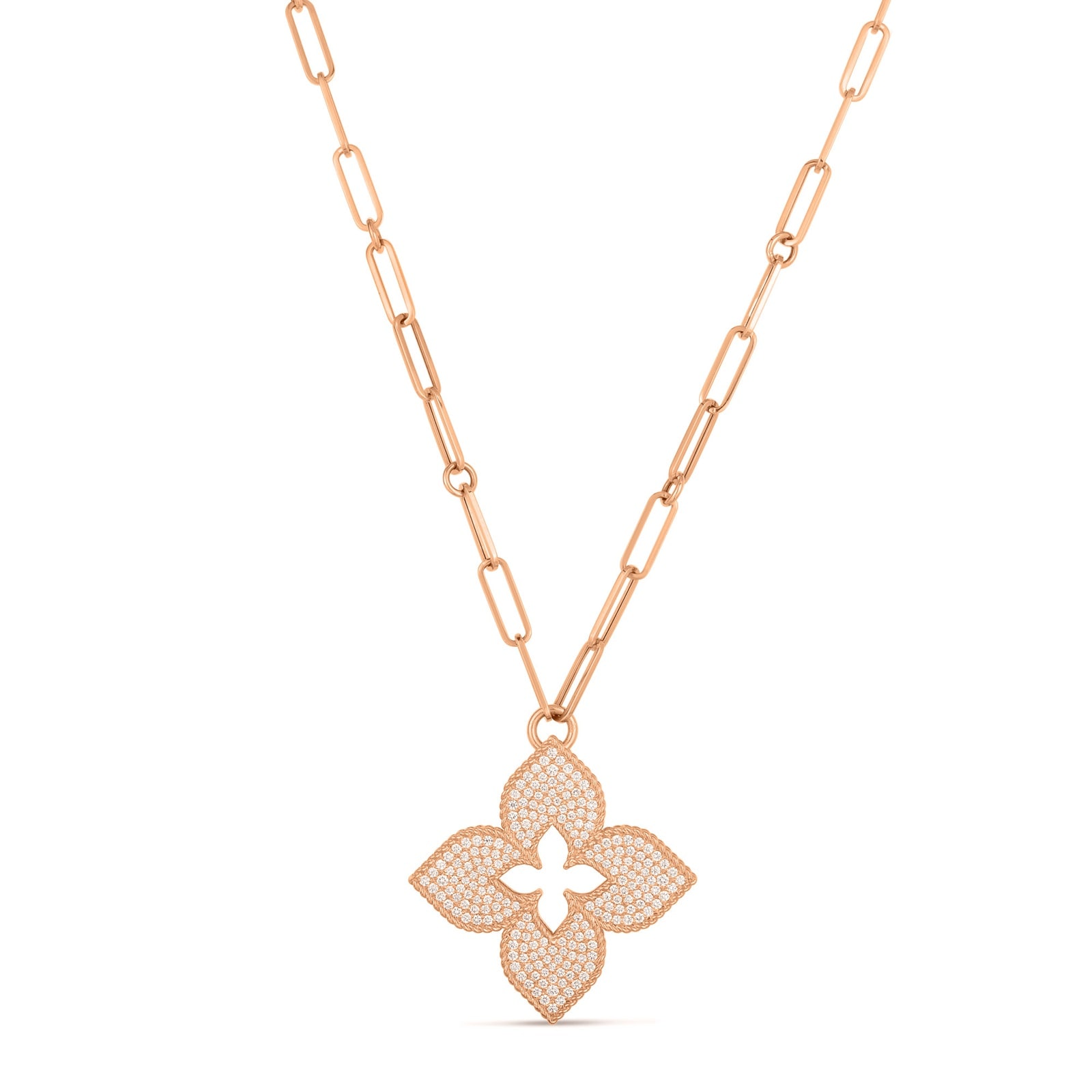 Roberto Coin Venetian Princess 18ct Rose Gold 1.31ct Diamond Pendant Necklace Roberto Coin Venetian Princess 18ct Rose Gold 1.31ct Diamond Pendant Necklace