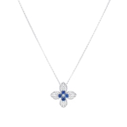 37524661 - Love In Verona 18ct White Gold Sapphire 
0.50ct Diamond Pendant Necklace