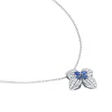 Roberto Coin Love In Verona 18ct White Gold Sapphire & 0.50ct Diamond Pendant Necklace