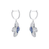 Roberto Coin Love In Verona 18ct White Gold Sapphire & 1.15ct Diamond Hoop Earrings