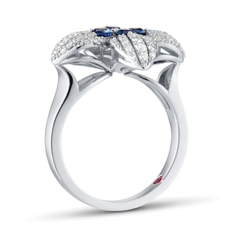 Roberto Coin Love In Verona 18ct White Gold Sapphire & 0.50ct Diamond Ring