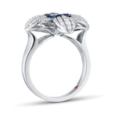 Roberto Coin Love In Verona 18ct White Gold Sapphire & 0.50ct Diamond Ring - Ring Size J