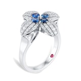 Roberto Coin Love In Verona 18ct White Gold Sapphire & 0.50ct Diamond Ring - Ring Size J