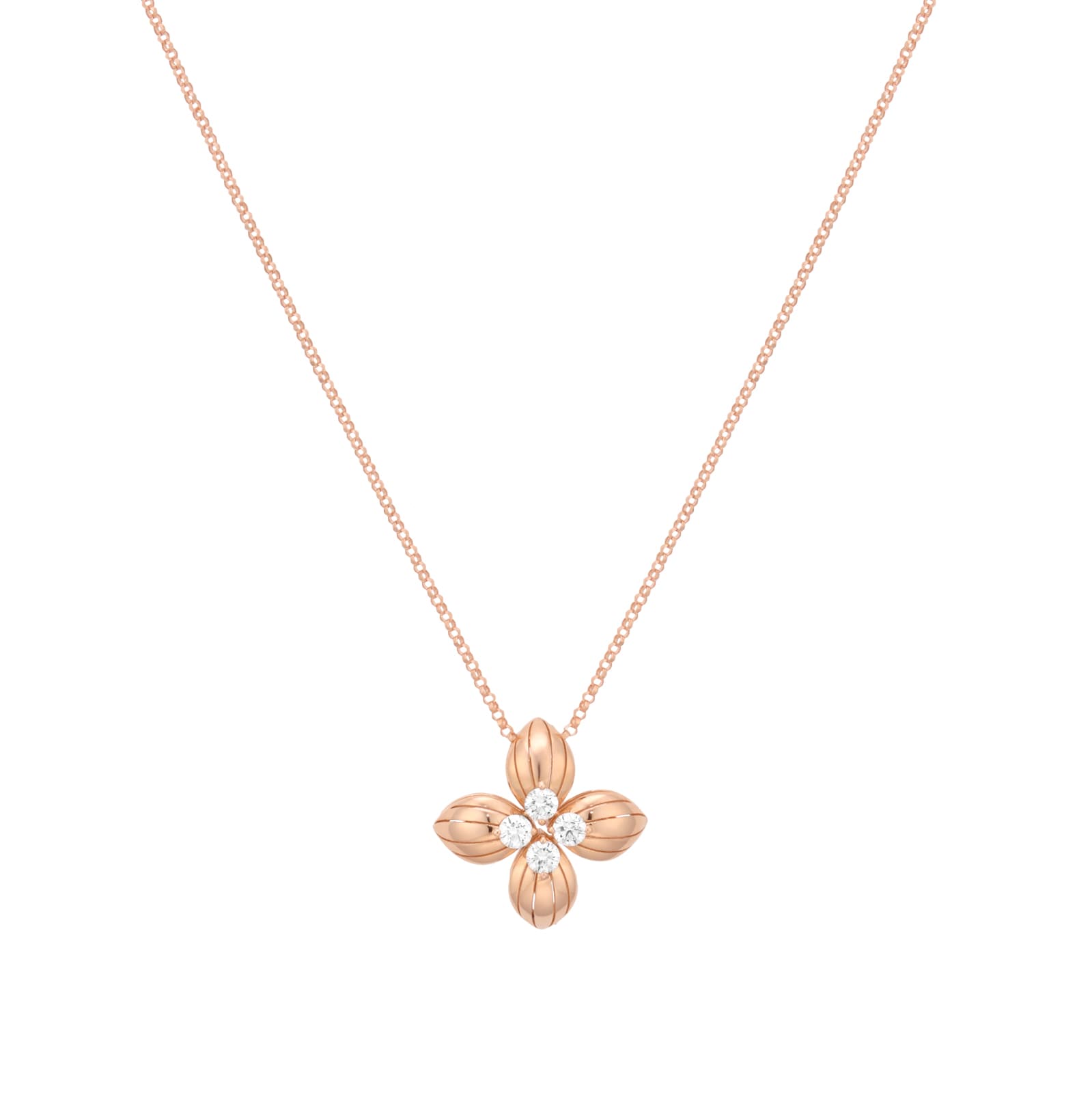 Roberto Coin Love In Verona 18ct Rose Gold 0.42ct Diamond Pendant Necklace Roberto Coin Love In Verona 18ct Rose Gold 0.42ct Diamond Pendant Necklace
