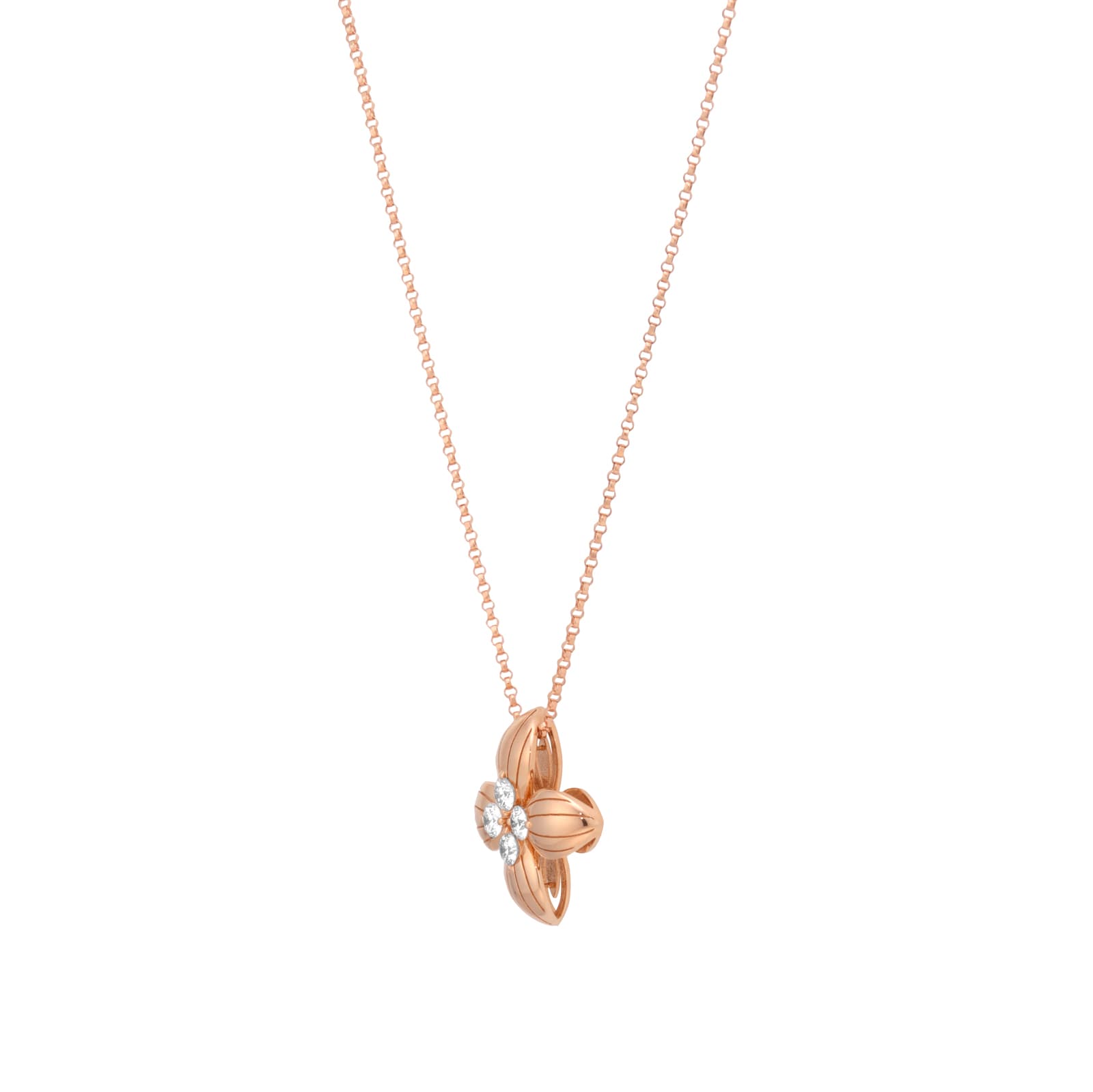 Roberto Coin Love In Verona 18ct Rose Gold 0.42ct Diamond Pendant Necklace