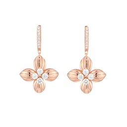 37524665 - Love In Verona 18ct Rose Gold 0.98ct Diamond Hoop Earrings