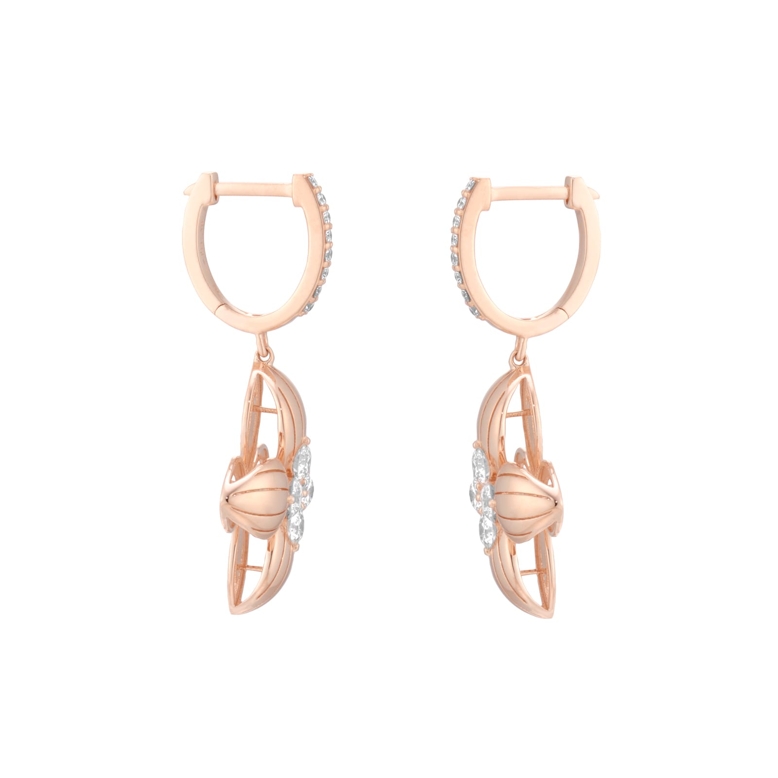 Roberto Coin Love In Verona 18ct Rose Gold 0.98ct Diamond Hoop Earrings