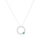 Roberto Coin Love In Verona 18ct White Gold Emerald & 0.58ct Diamond Pendant Necklace