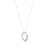 Roberto Coin Love In Verona 18ct White Gold Emerald & 0.58ct Diamond Pendant Necklace