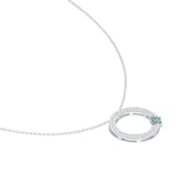 Roberto Coin Love In Verona 18ct White Gold Emerald & 0.58ct Diamond Pendant Necklace