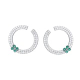 Roberto Coin Love In Verona 18ct White Gold Emerald & 1.11ct Diamond Stud Earrings