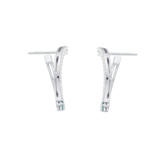 Roberto Coin Love In Verona 18ct White Gold Emerald & 1.11ct Diamond Stud Earrings