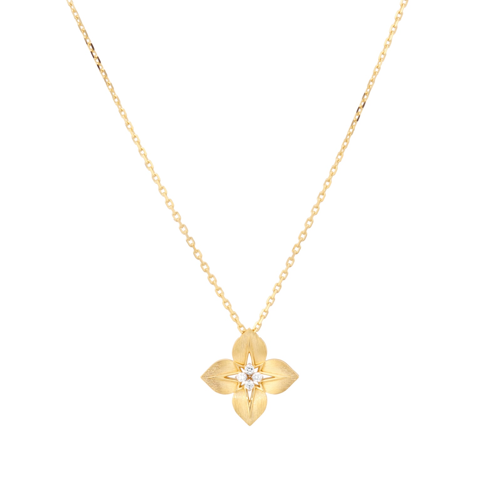 Roberto Coin Princess Star 18ct Yellow Gold 0.10ct Diamond Pendant Necklace Roberto Coin Princess Star 18ct Yellow Gold 0.10ct Diamond Pendant Necklace