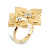 Roberto Coin Princess Star 18ct Yellow Gold 0.29ct Diamond Ring - Ring Size L