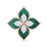 Roberto Coin Princess Flower 18ct Rose Gold Malachite & 0.72ct Diamond Ring
