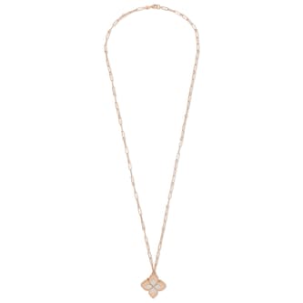 Roberto Coin Princess Flower 18ct Rose Gold 0.72ct Diamond Pendant Necklace