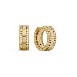 37524688 - Art Deco 18ct Yellow Gold 0.65ct Diamond Hoop Earrings