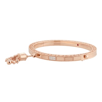 Roberto Coin Art Deco 18ct Rose Gold 0.18ct Diamond Bangle