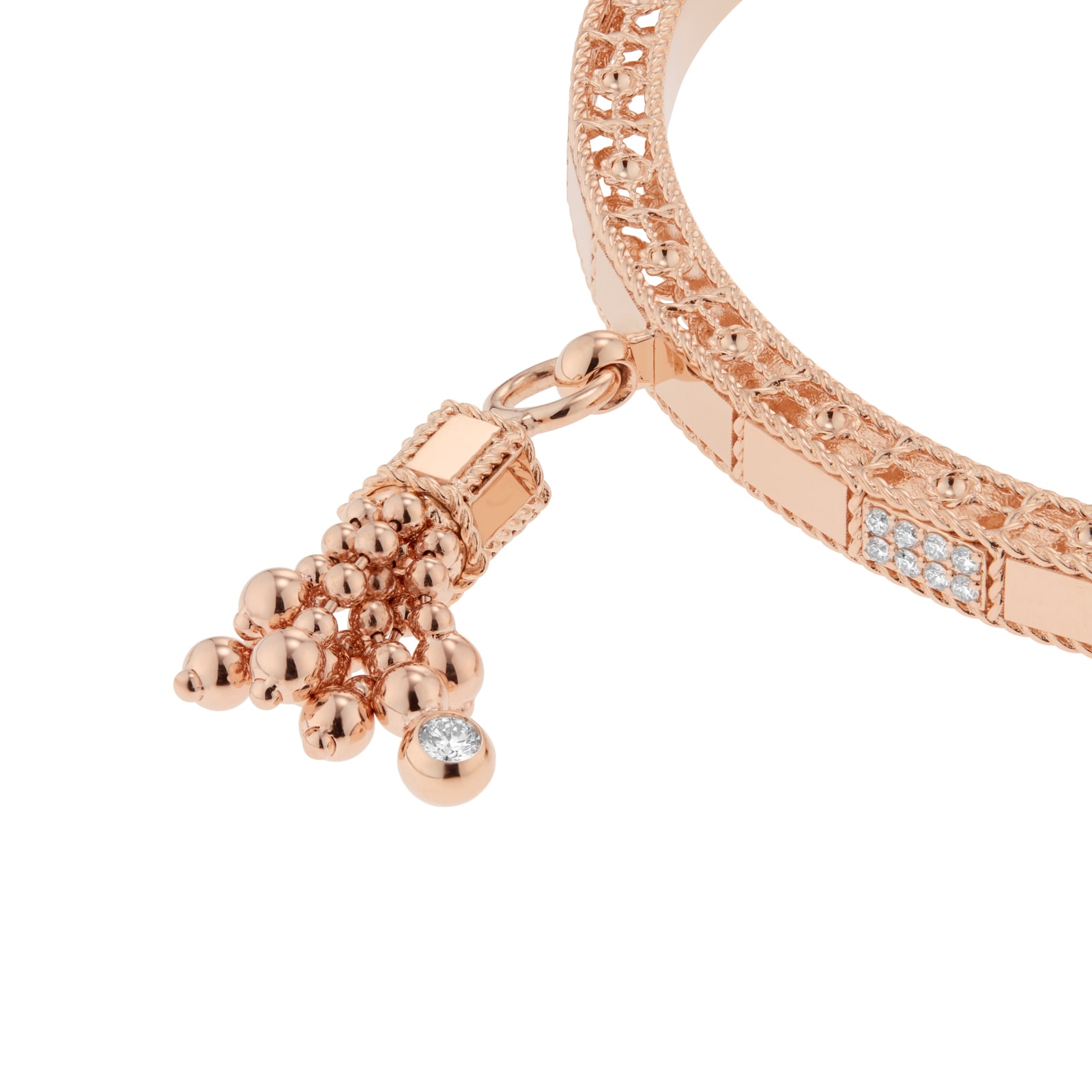 Roberto Coin Art Deco 18ct Rose Gold 0.18ct Diamond Bangle