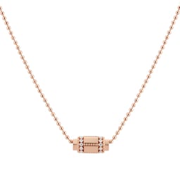 37524692 - Art Deco 18ct Rose Gold 0.27ct Diamond Pendant Necklace