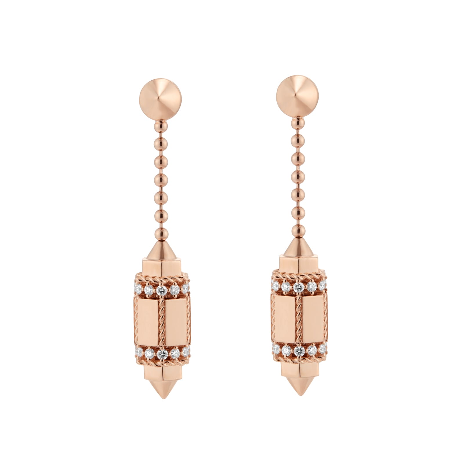 Roberto Coin Art Deco 18ct Rose Gold 0.53ct Diamond Drop Earrings Roberto Coin Art Deco 18ct Rose Gold 0.53ct Diamond Drop Earrings