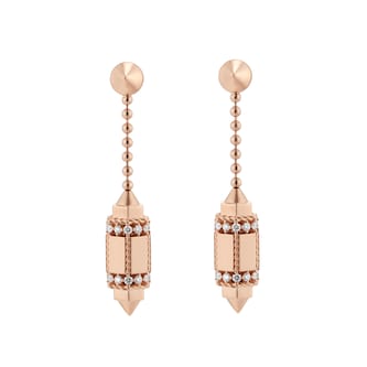 Roberto Coin Art Deco 18ct Rose Gold 0.53ct Diamond Drop Earrings
