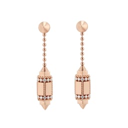 37524693 - Art Deco 18ct Rose Gold 0.53ct Diamond Drop Earrings