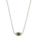 Roberto Coin Art Deco 18ct Rose Gold Malachite & 0.26ct Diamond Pendant Necklace