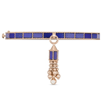 Roberto Coin Art Deco 18ct Rose Gold Lapis & 0.11ct Diamond Bangle